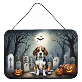 NEW Beagle Spooky Halloween Wall or Door Hanging Prints Aluminum Metal Sign Kitchen Wall Bar Bathroom Plaque Home Decor, 8HX12W, Multicolor