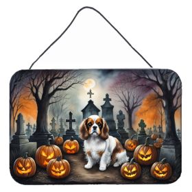 NEW Cavalier Spaniel Spooky Halloween Wall or Door Hanging Prints Aluminum Metal Sign Kitchen Wall Bar Bathroom Plaque Home Decor, 8HX12W, Multicolor