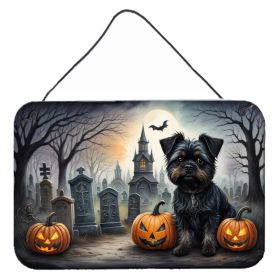 NEW Affenpinscher Spooky Halloween Wall or Door Hanging Prints Aluminum Metal Sign Kitchen Wall Bar Bathroom Plaque Home Decor, 8HX12W, Multicolor
