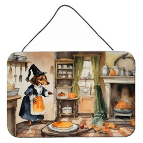 NEW Dachshund Fall Kitchen Pumpkins Wall or Door Hanging Prints Aluminum Metal Sign Kitchen Wall Bar Bathroom Plaque Home Decor, 8HX12W, Multicolor