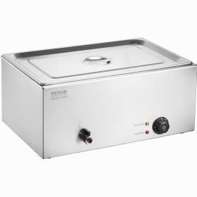VEVOR Commercial Electric Food Warmer Countertop Buffet 1*19Qt Pan Bain Marie