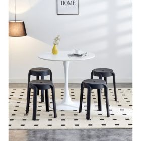 6 Pack Stackable Classroom Stools Plastic Stools Nesting Stools Colorful Round Stools Indoor Outdoor Flexible Seating Decorative Stools Chairs Fo (Color: Black)
